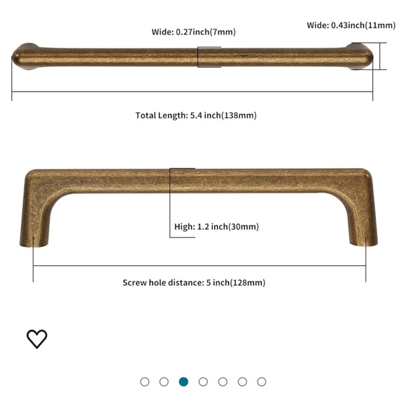 Pack of 10 New Cabinet Pull Handles 5” in Antique Brass/dark gold - Picture 5 of 7